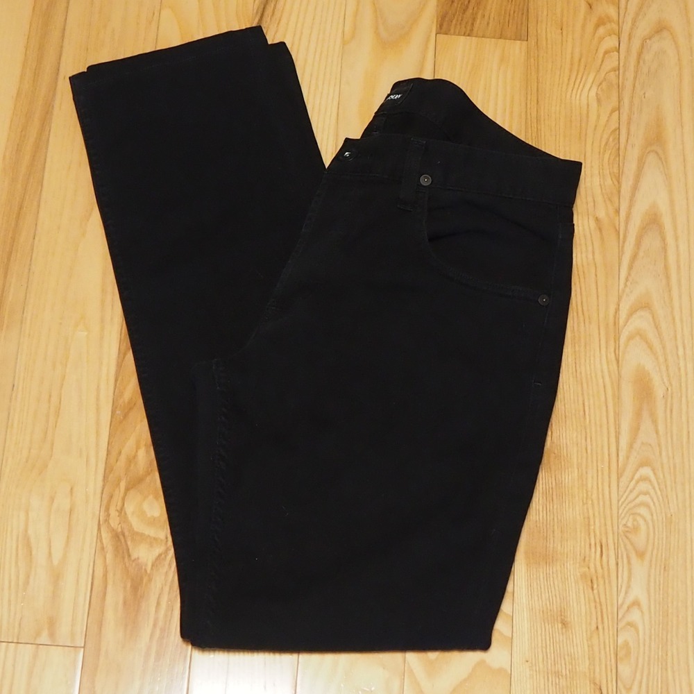Hudson Jeans Blake Slim Straight Black Men's Sz 31 x 29 Button Fly Stretch Denim